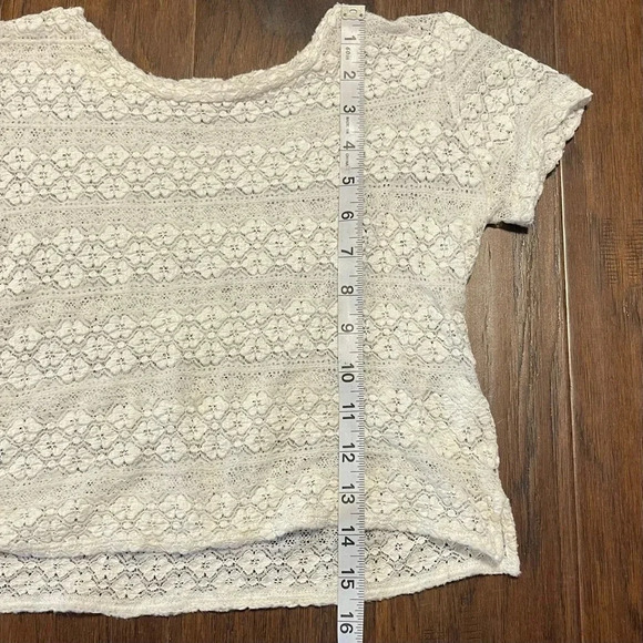 American Eagle Outfitters White Crochet Coquette Lace Blouse - Picture 6 of 9